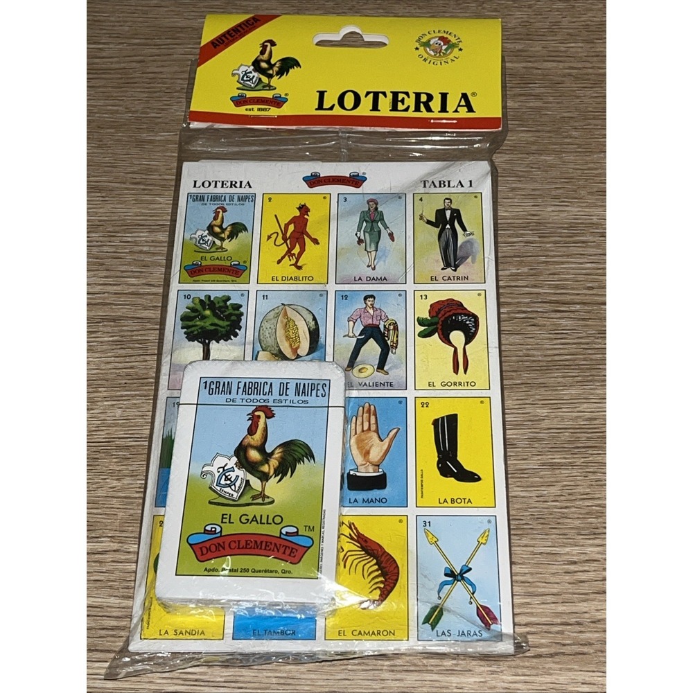 Don Clemente Autentica Loteria Mexican Bingo Set 10 Tablets (2 PACK)